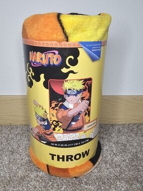 Naruto Orange & Yellow Plush Throw Blanket - Official Anime Throw